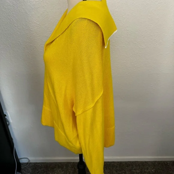 Banana Republic Lemon Zest Yellow Organic Cotton Sailor Sweater - Picture 4 of 6